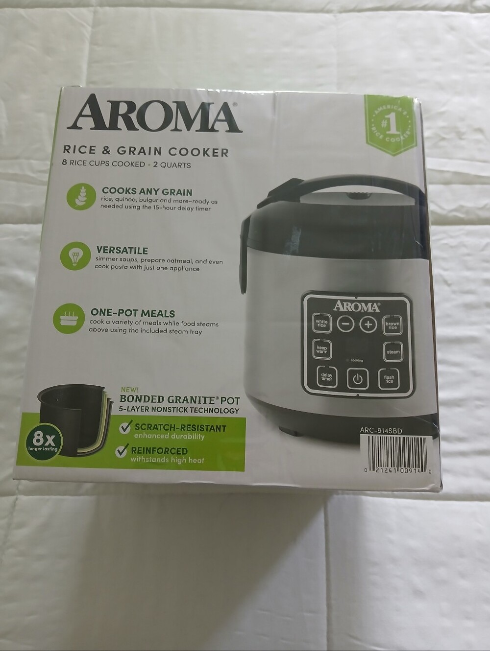 Roma Stainless Steel Rice & Grain Cooker - Silver and Black